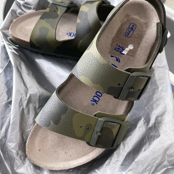 BIRKENSTOCK Milano Camo Birko Flor Sandal Army camouflage sandal 7 - 7.5 size 38 - Picture 2 of 12